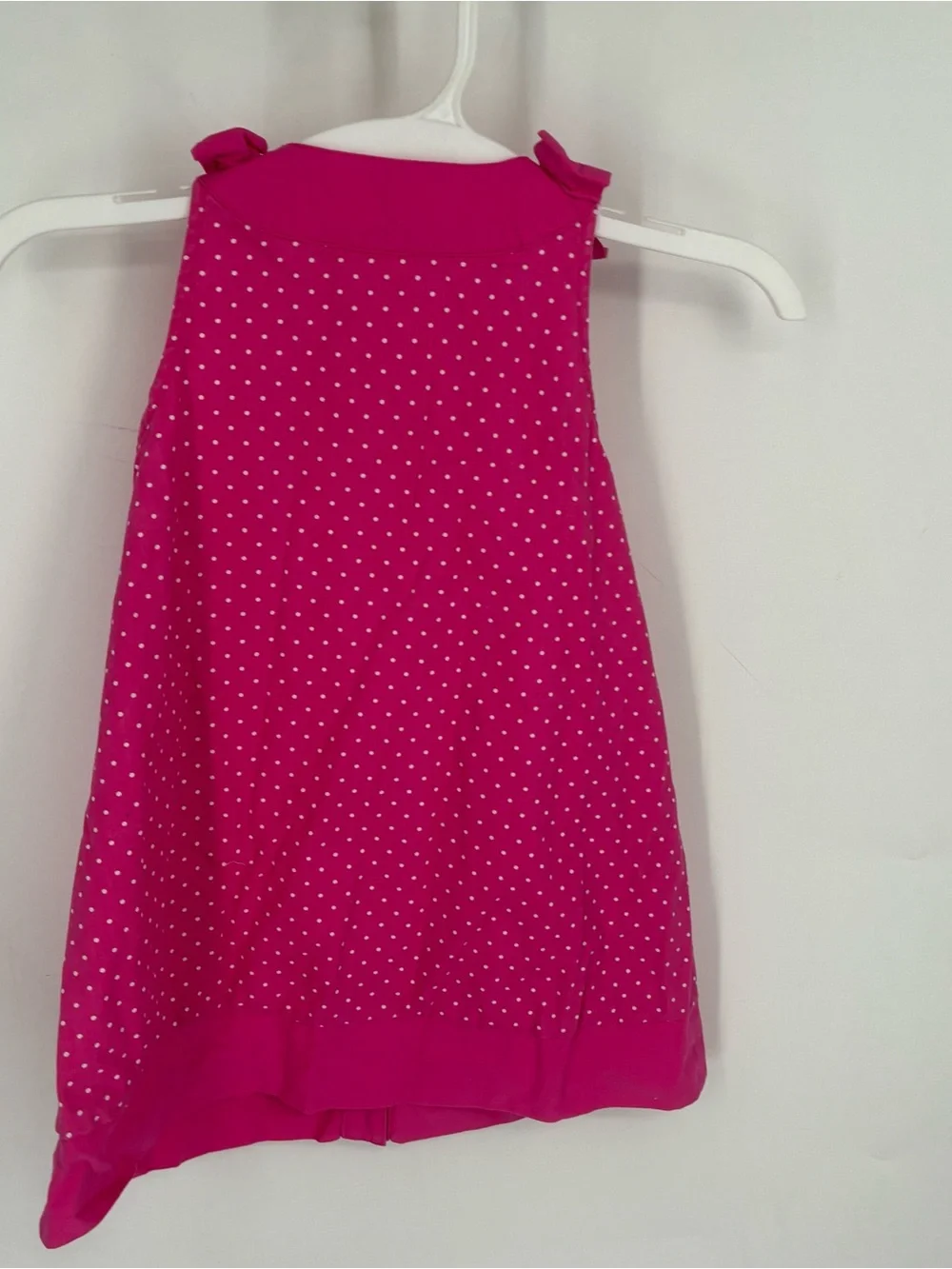 2013 Gymboree 2T Pink Polka Dot Button Front Bow Dress Preppy Summer Cute cotton